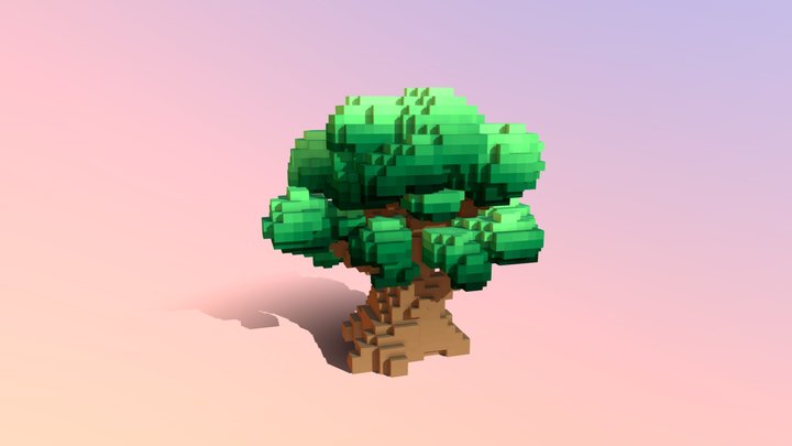Voxel Tree 3D Model