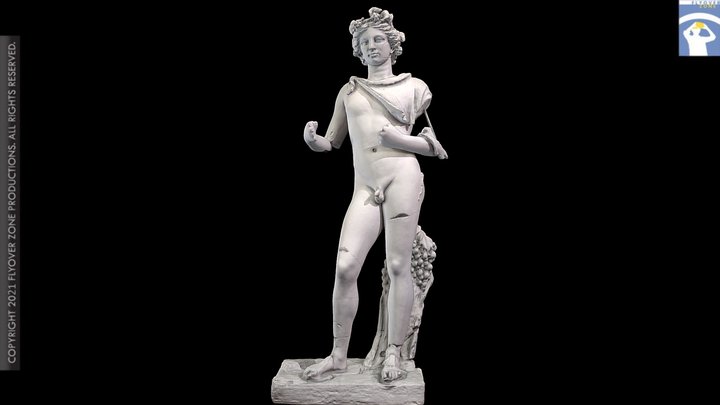 3D rendering of Dionysus with ivy crown