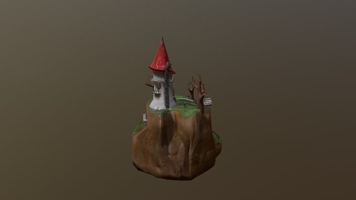 Turm Auf Felsen Sketchfab 3D Model