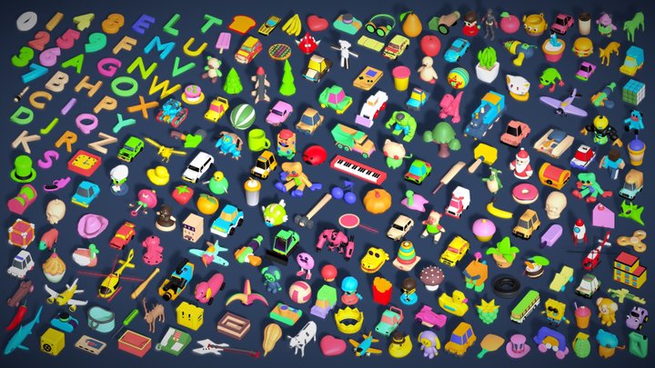 Toy Pack Low Poly Objects - Big Toy Mega Pack V2 3D Model