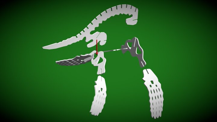 Plesiosaur Hips Shoulders Flippers 3D Model