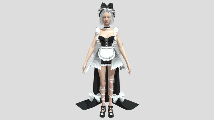 Delicate maid dress精致女仆装 3D Model