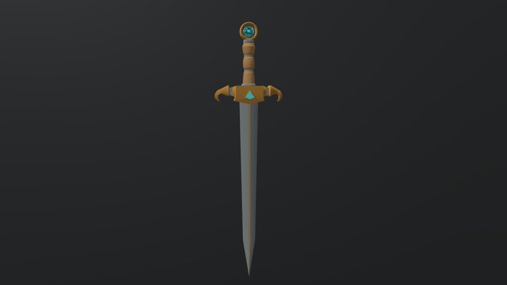 Lowpoly Sword Arthur 3D Model