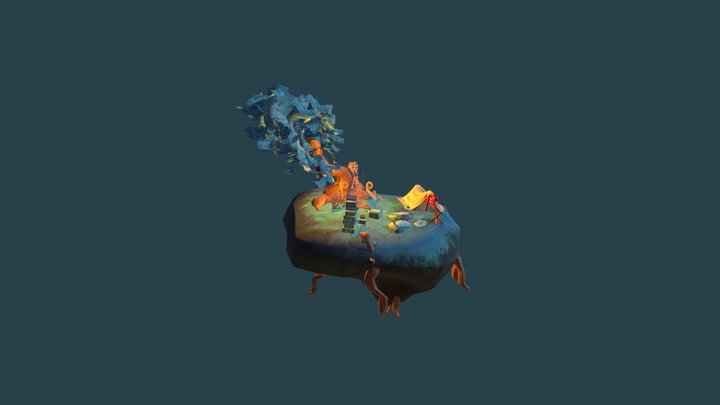 Flying Islang (Modeling/texturing) 3D Model
