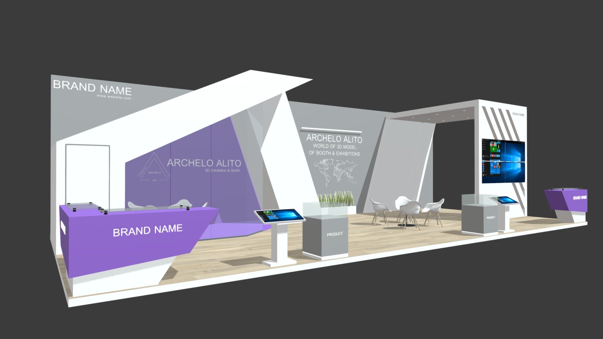 minimal exhibition - 3D model by vr.designer2024 [11be2e4] - Sketchfab