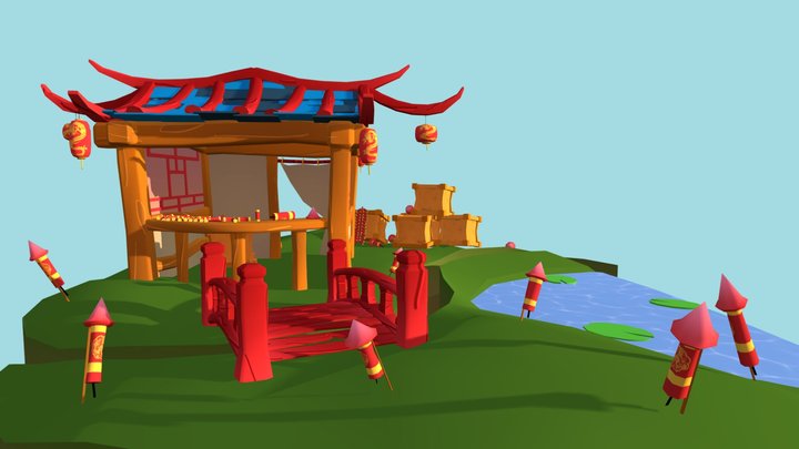Ying & Yan Firework Shop | Game Art Retake 3D Model