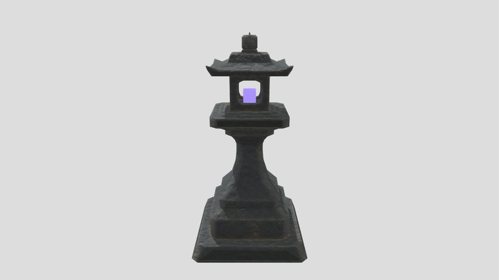 Japanese Stone Lantern 3D Model