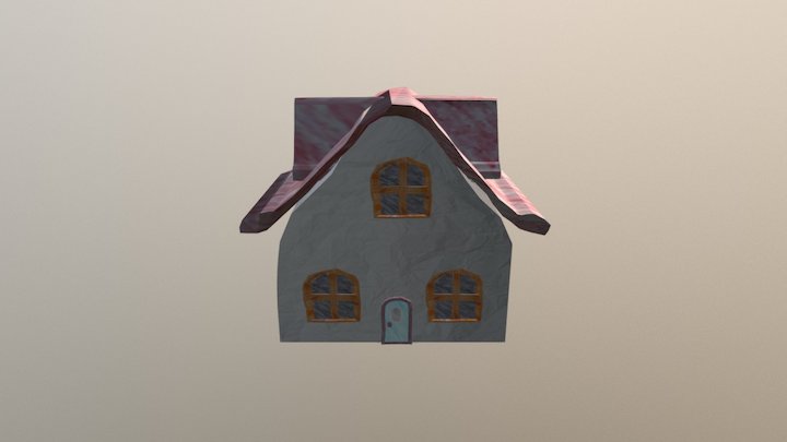 Low Poly Paper House 3D Model