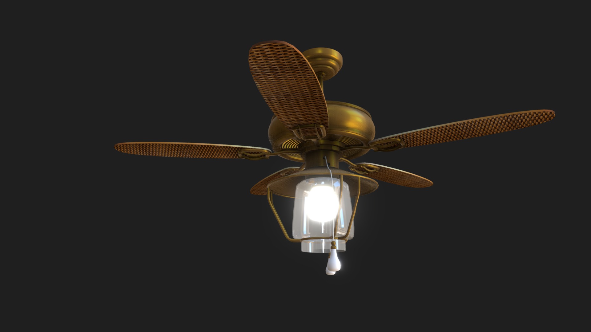 3D model HGP29351 - This is a 3D model of the HGP29351. The 3D model is about a ceiling fan with a light.