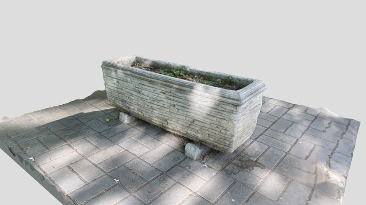 A Concrete Flower Bed 3D Model