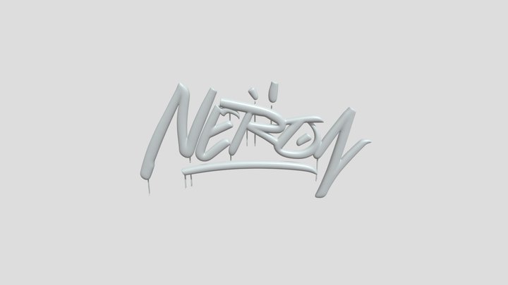 Graffiti text art word NERDY 3D Model