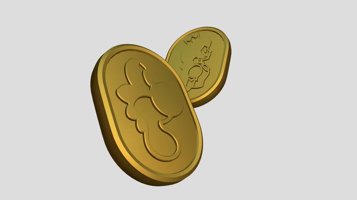 3D Print: Dragon/Peach Coin (Super Mario World) 3D Model