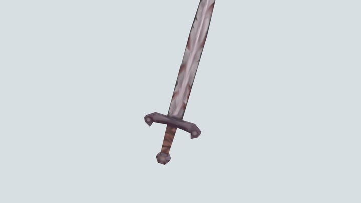 low poly sword handpainted 3D Model