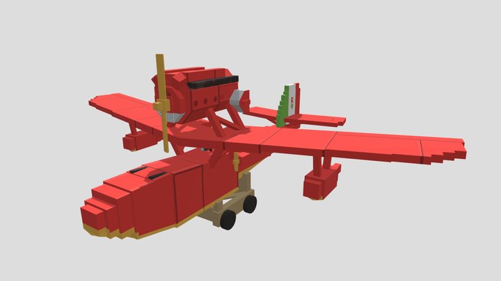 Porco Rosso Savoia "S.21" for Minecraft Bedrock 3D Model