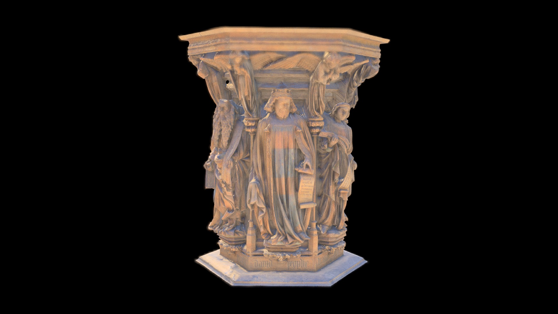 3D model Well of Moses - This is a 3D model of the Well of Moses. The 3D model is about a stone sculpture of a person.