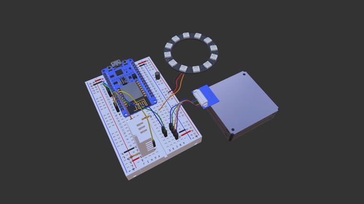 CityOSAir - Small sensor breadboard version 3D Model