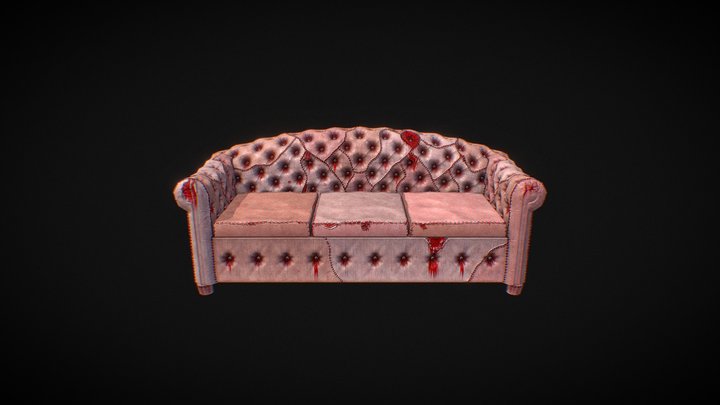 Flesh couch improved 3D Model