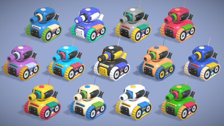 Cartoon Tank Pack – 13 Stylized Casual Assets 3D Model