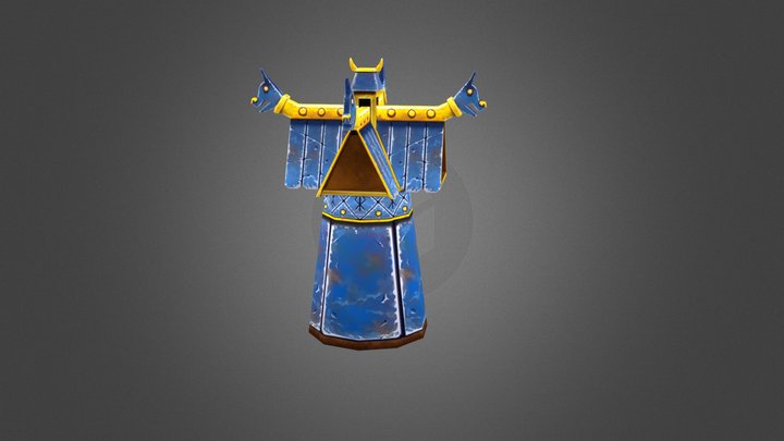 Textured metal rook 3D Model