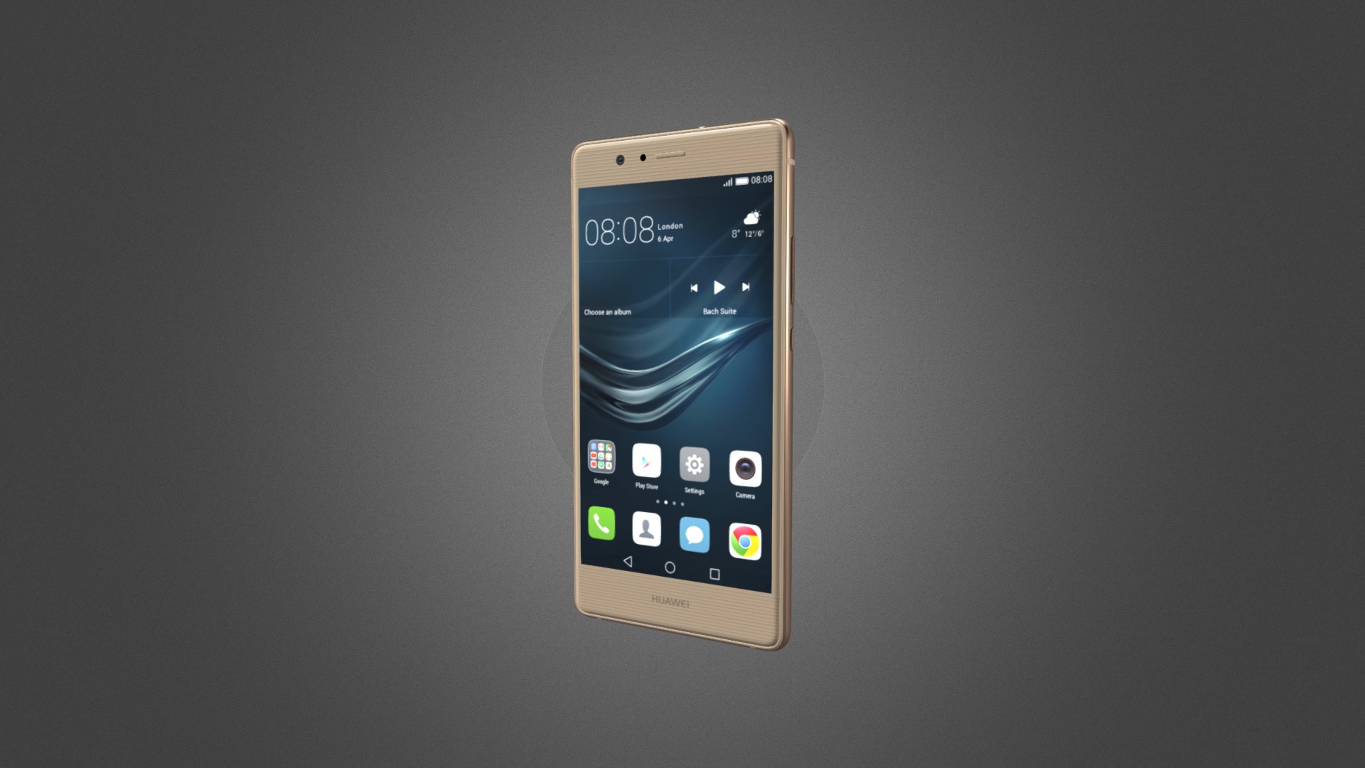 3D model Huawei P9 Lite for Element 3D - This is a 3D model of the Huawei P9 Lite for Element 3D. The 3D model is about a cell phone on a table.