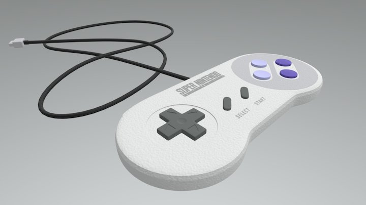 SNES Controller High Poly 3D Model