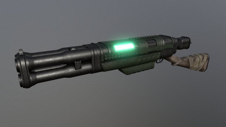 Quad Barrel Plasma Gun 3D Model
