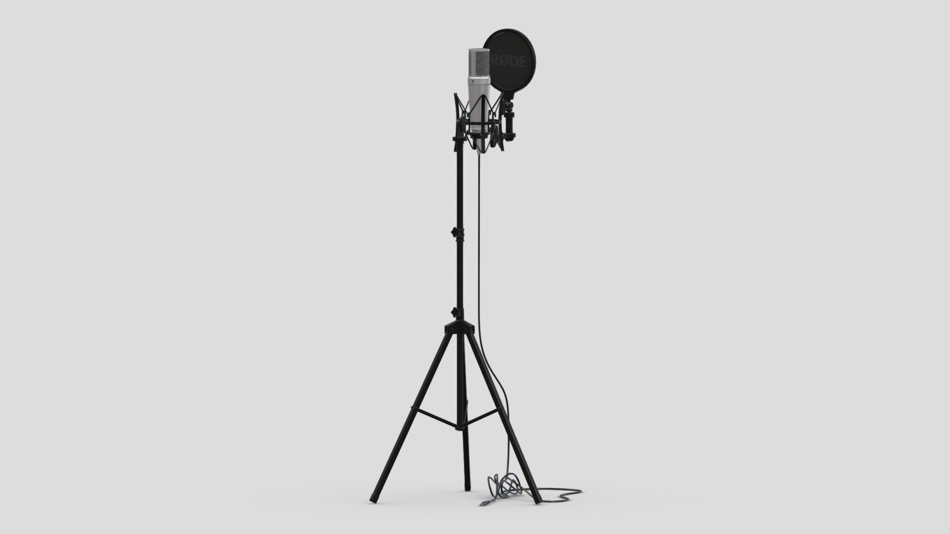 modèle 3D de Studio Microphone Rode and Stand Modèle 3D