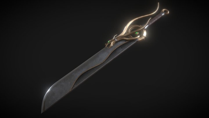 Mythic Dragon Blade - Low Poly PBR