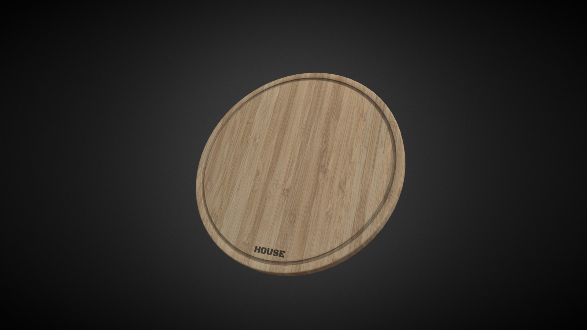 3D model Chopping board (round) - This is a 3D model of the Chopping board (round). The 3D model is about a circular object with a black background.