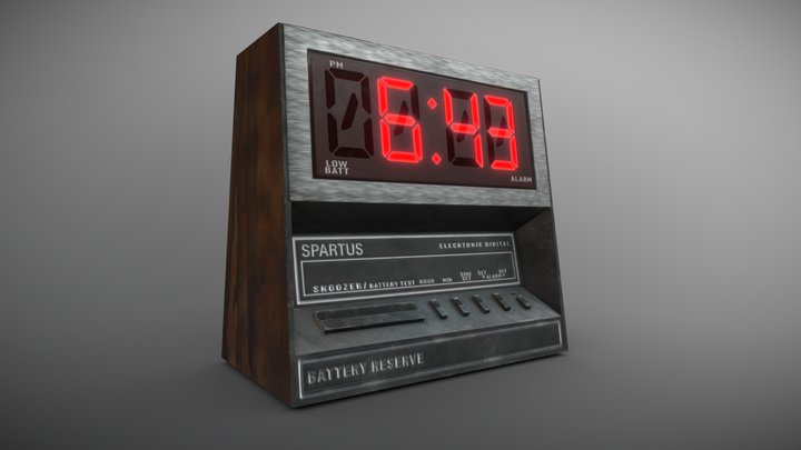 Retro Alarm Clock 3D Model