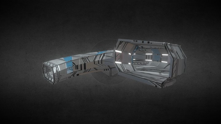 Modular Hallway Above 180° Type 01 – Free 3D Model STL