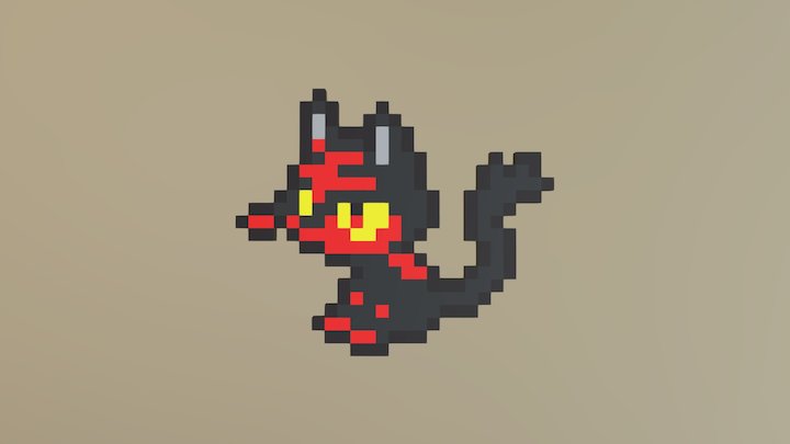 Pixel Litten 3D Model