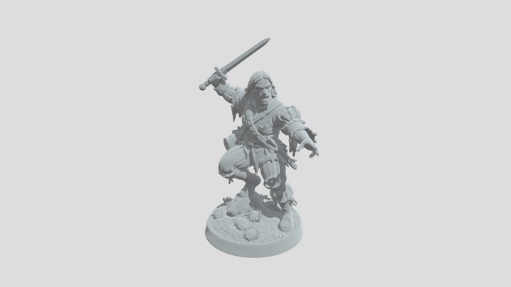 Battle-Worn Landsknecht Swordsman 3D Model
