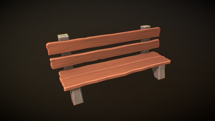 Stylized Bench 3D Model