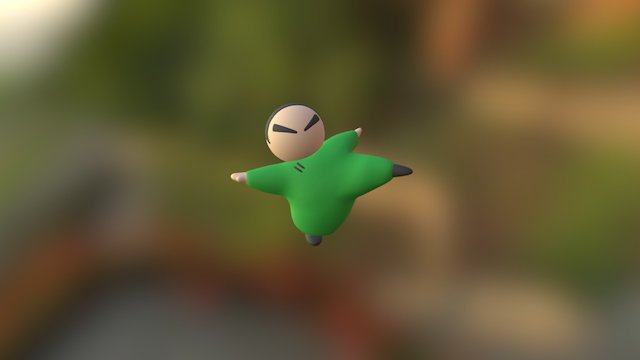 Kung Fu tea’s mascot-Jumping 3D Model