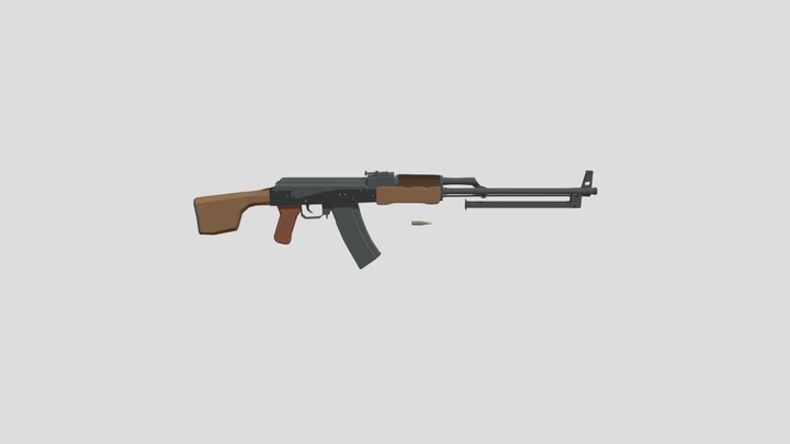 Lowpoly RPK74 3D Model