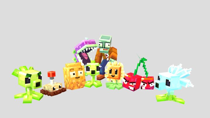 Plants Vs Zombies Minecraft Edition 3D Model