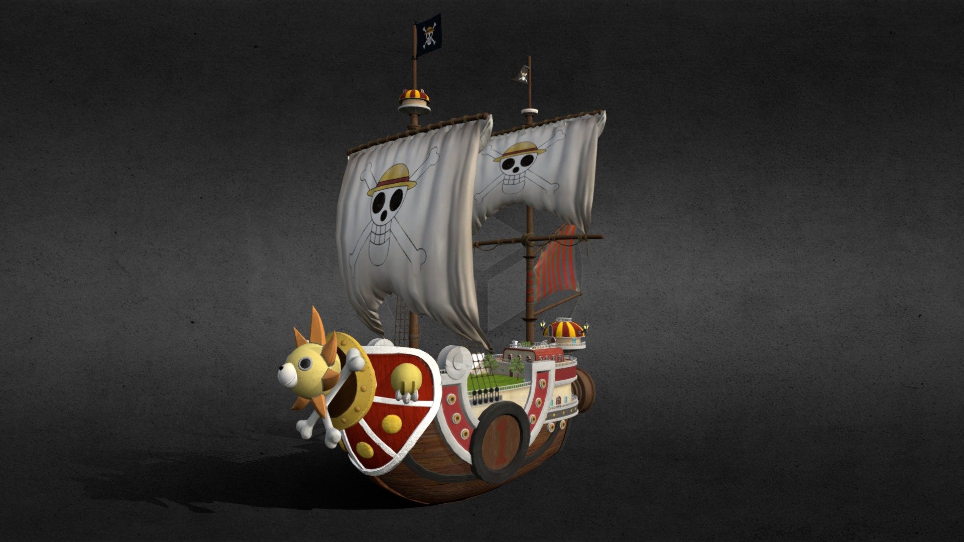 Thousand Sunny One Piece go Sailing | Mounted Print