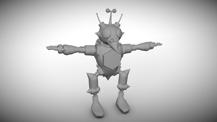 Bee Bot Concept Sculpt High Poly 3D Model