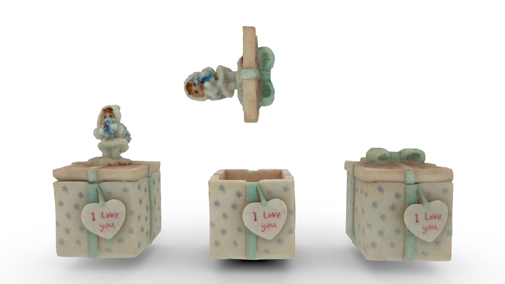 3D model Gift souvenir box - This is a 3D model of the Gift souvenir box. The 3D model is about a group of small wooden blocks.