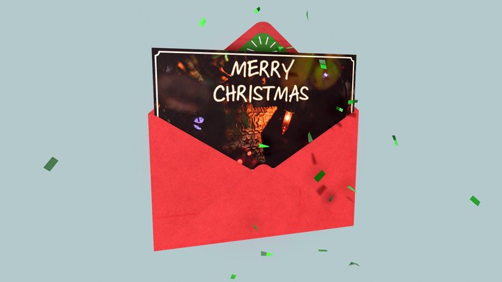 Personalized Animated Christmas Greeting Card 3D Model