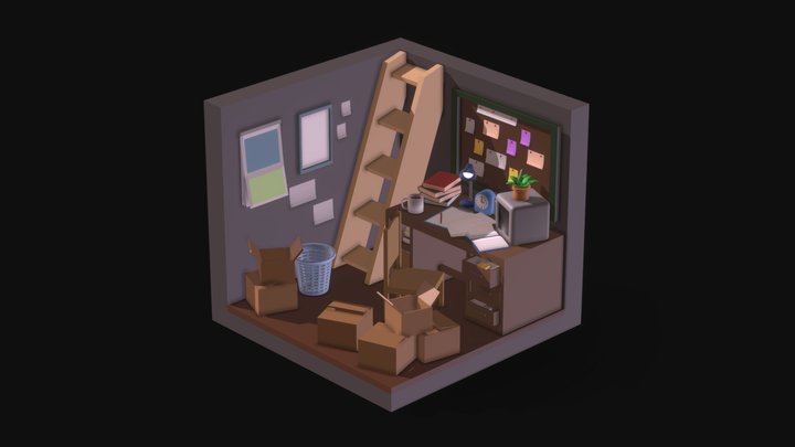 Isometric Underground Room 3D Model