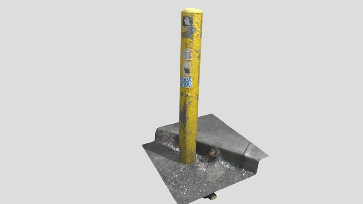 pole barrier yellow 3D Model