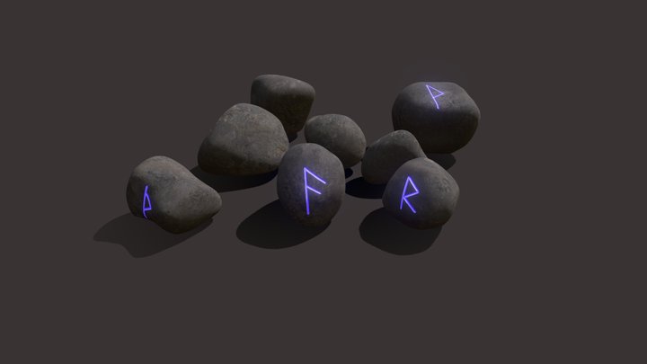 Glowing Runestones 3D Model