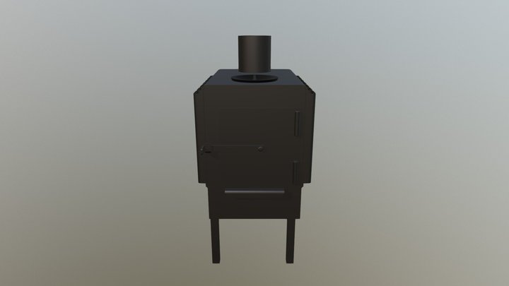 Буржуйка с анимацией 3D Model
