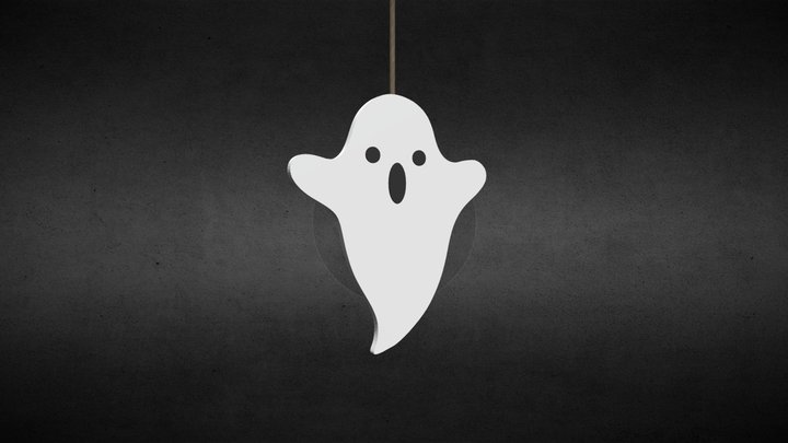 Cartoon Ghost on a String 3D Model