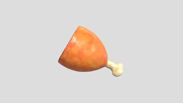 Cartoon Ham Illustration 3D Model