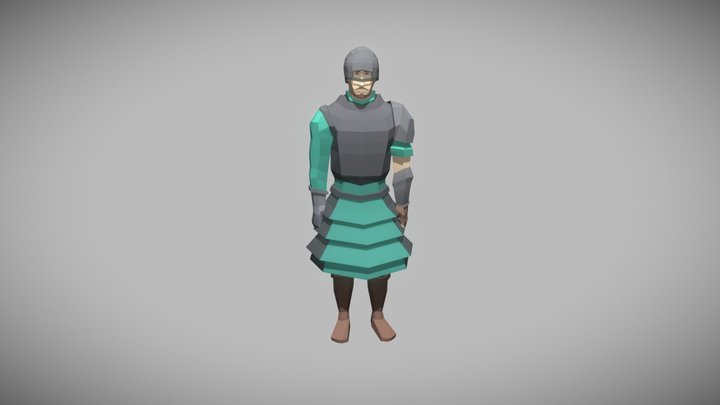 Friendly Knight - Low Poly 3D Model