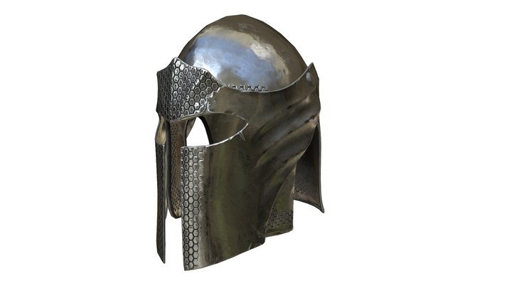 Armor Barbuta Helmet 3D Model