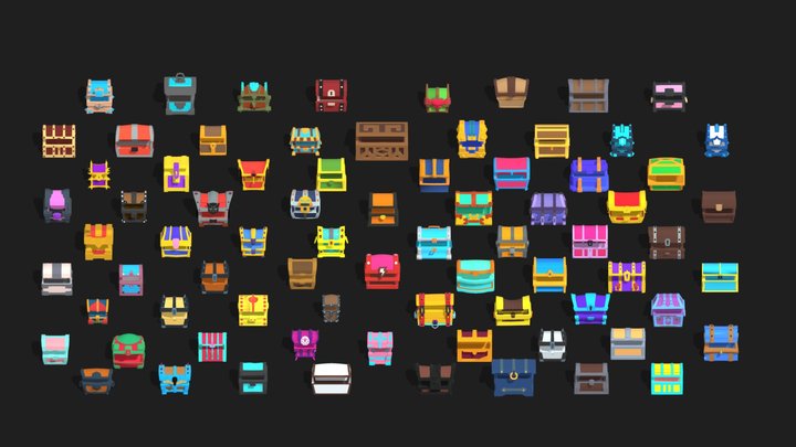 Stylized Treasure Chests Pack 💎📦 3D Model